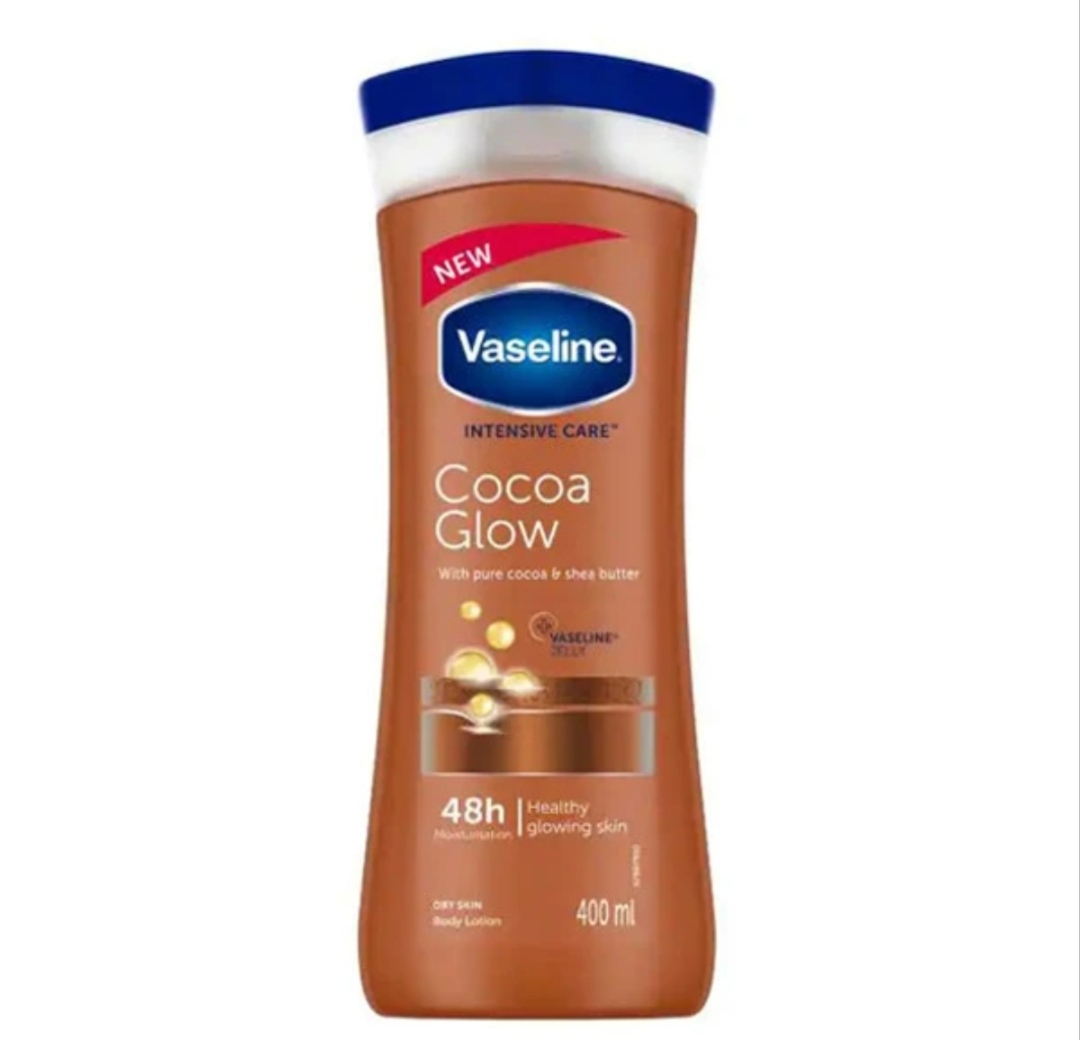 لوسیون بدن وازلین مدل Cocoa Glow حجم ۴۰۰ میل